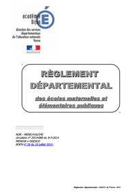 Couverture réglement départemental de l'Yonne