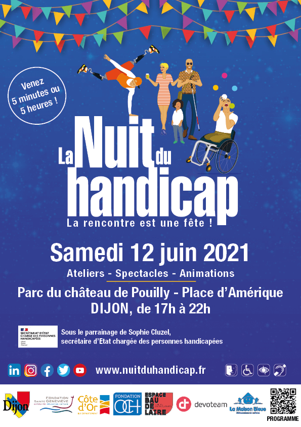 Affiche de la Nuit du Handicap - Dijon - 12 juin 2021