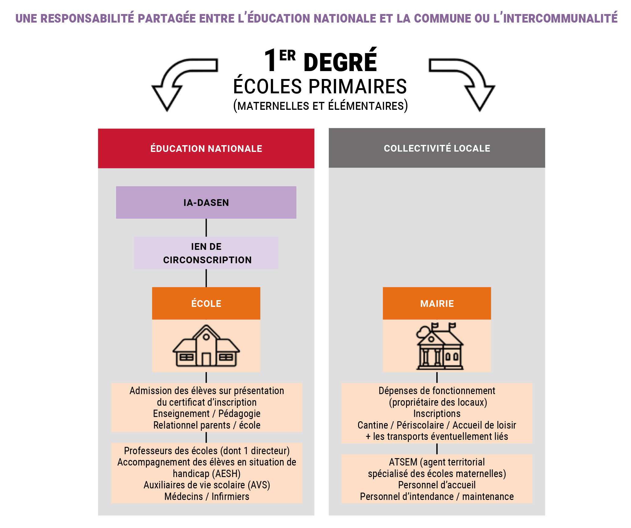 L’organisation des écoles primaires (1er degré)