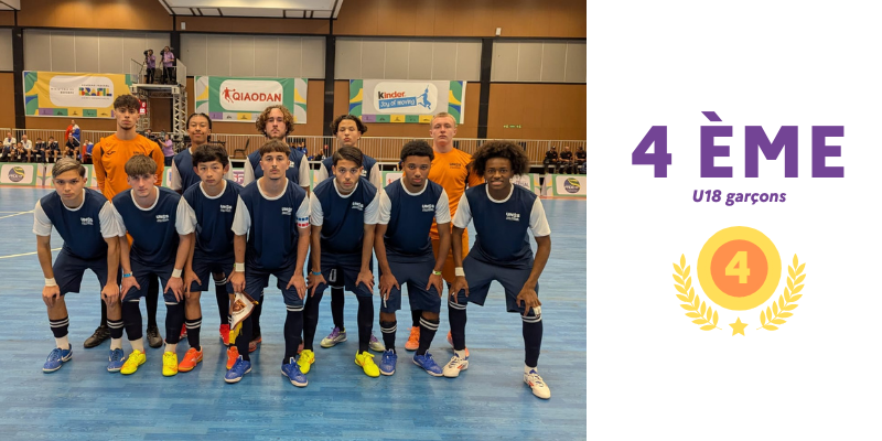 u18 garçons 4ème place mondial futsal