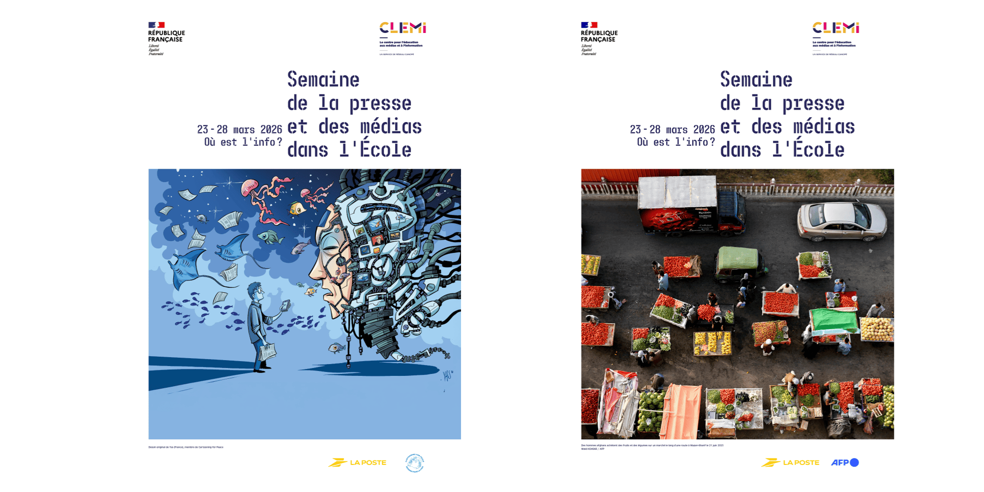 affiches Semaine de la presse et des médias dans l'École CLEMI