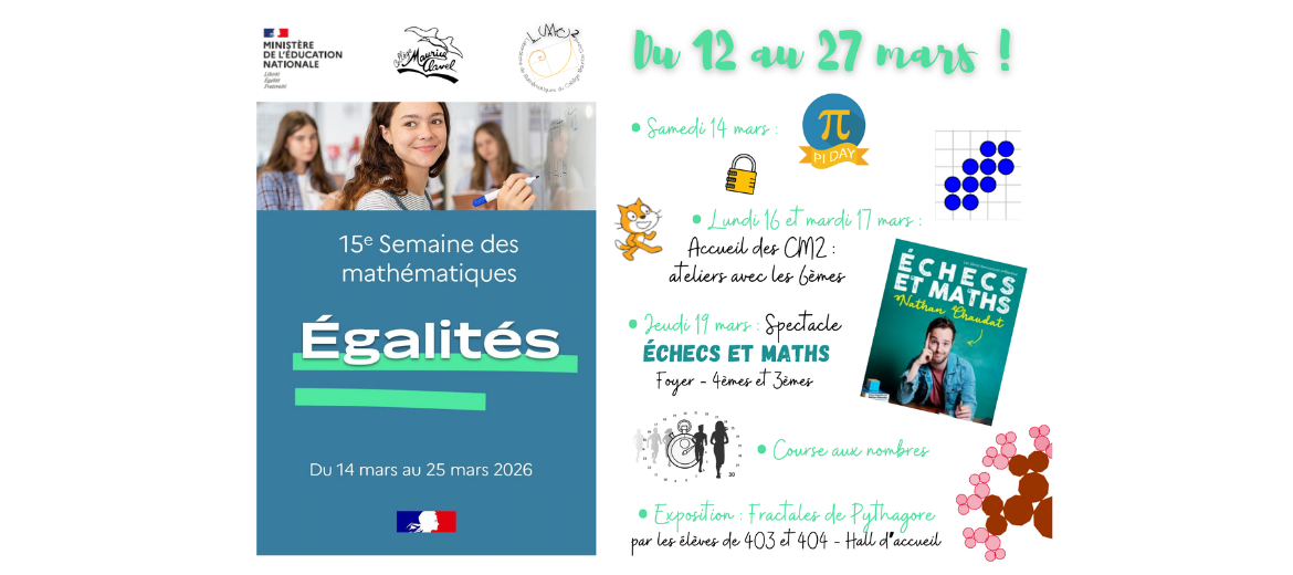 Affiche semaine des maths Collège Maurice CLAVEL