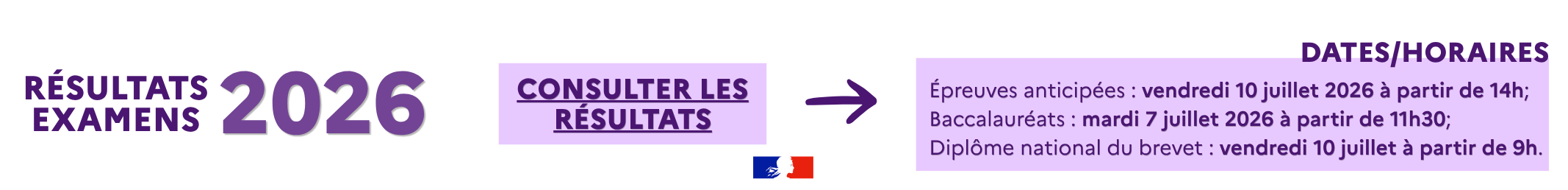 bannière résultats examens 2026