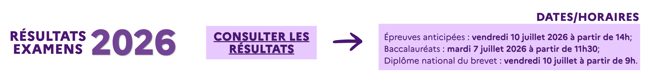 bannière résultats examens 2026