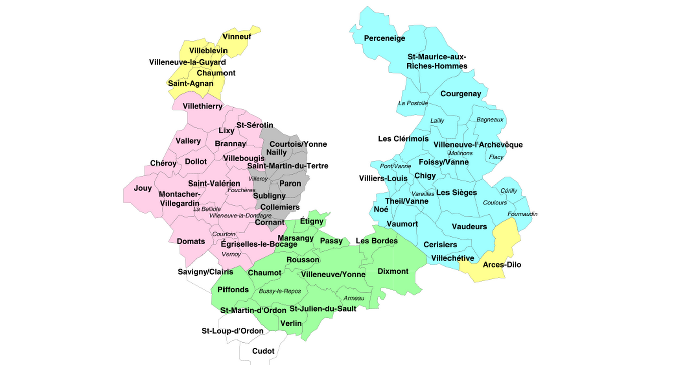 Carte de la circonscription de Sens 2