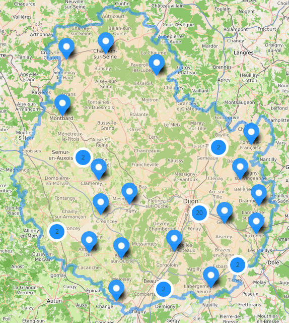 DSDEN 21 carte intéeactive des collèges publics