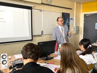 Olivier Aillaud face à une classe de 2de