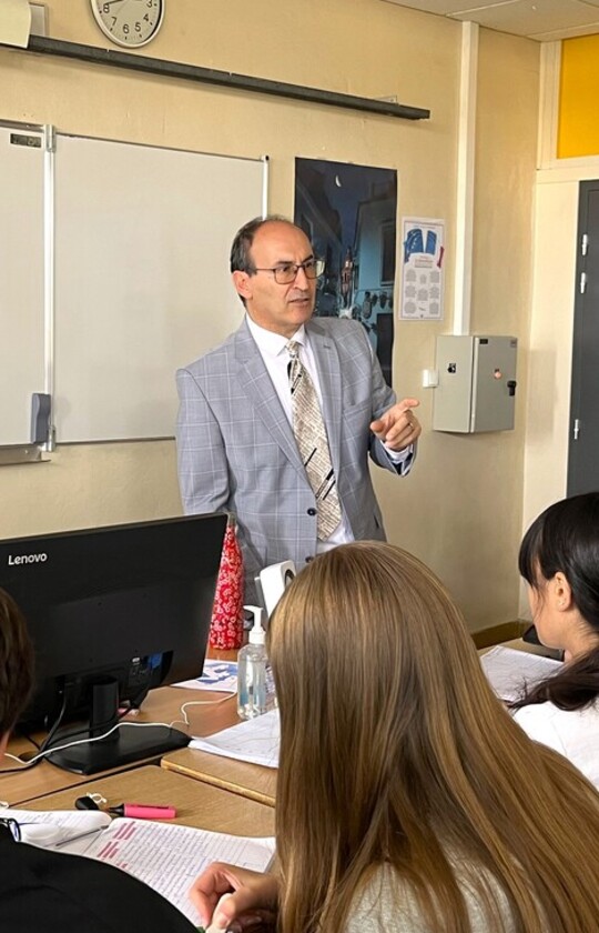 Olivier Aillaud face à une classe de 2de